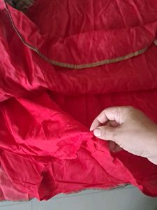 Red Embroidered  Gown With Dopatta