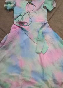 New Pastel Tie-Dye Dress long full length