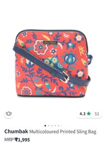 Chumbak Colorful Floral Owl Print Bag
