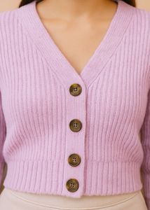 Lilac Knit Cardigan Sweater