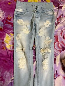 Denim Ribbed Jeans