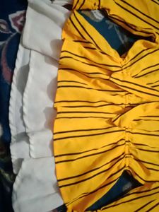 Striped Yellow Bell Sleeve Top