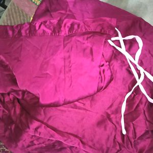 Purple Plum Golden Saree Blouse Petticoat Party