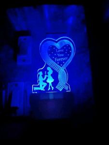 Beautiful Love Lamp Multicolour 3D Illumination