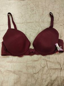 Burgundy Bra with Lace Detail✨