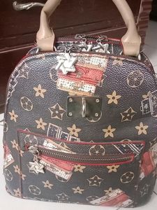 LV Brown Leather Small Backpack cum hand bag...