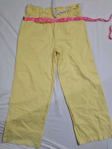 Yellow High-Waisted Wide Leg Pants