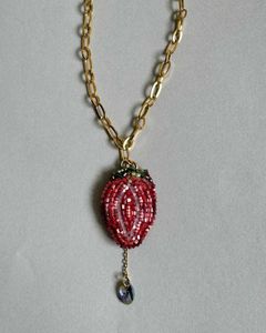 Strawberry Beaded Necklace