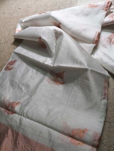 Elegant White Silk Saree