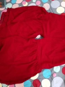 Red Embellished Kurta