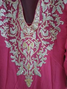 Hot Pink Embroidered Bridal Kurta Set