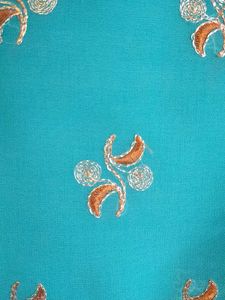 Teal Embroidered Saree Without blouse