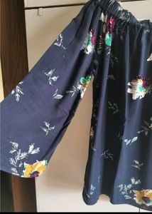 Navy Blue Floral Top Women.