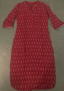 W Maroon Printed Kurta