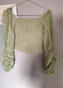 Floral Print off shoulder top💚✨