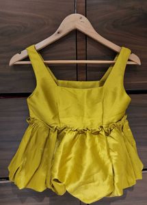 Yellow Ruffle Hem Tank