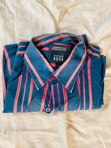 Crimsoune Aqua Striped Shirt
