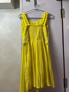 Yellow midi dress