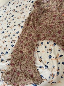 Floral Chiffon Button-Up