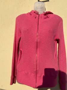 Knitted Pink Zip-Up Hoodie