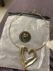 Gold Heart Choker Necklace
