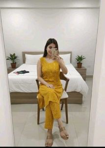 yellow kurta set new without tag