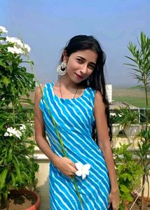 Blue Striped Sleeveless Dress