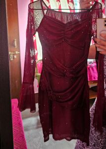 Bodycon Maroon Dress