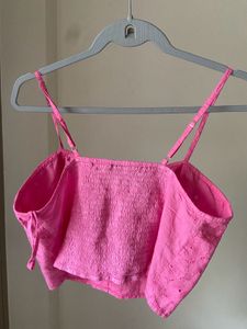 Pink Eyelet Corset Top