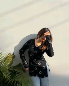Stylish Black Printed Tunic