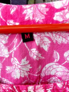 Pink Floral Print Kurti