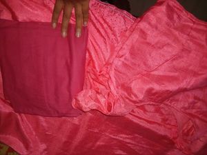 Hottest Pink Saree With Blouse And Paiticoat