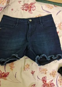 Dark Blue Denim Shorts