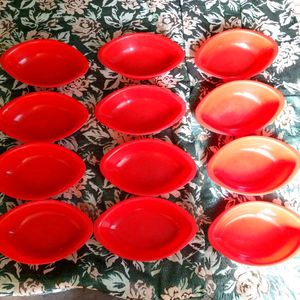 Red Dinnerware Bowls (Set of 12)