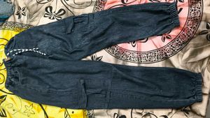 Denim Cargo Joggers