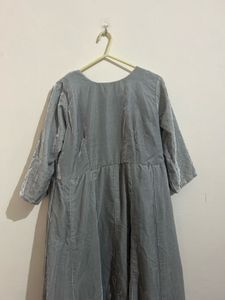 Elegant Silver Velvet Gown