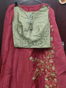 Red Embroidered Lehenga with blouse