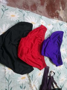 Black RED BLUE Briefs Set Of 3