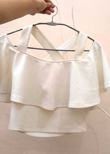White 🤍 Beautiful Criss Cross Top Sexy Back