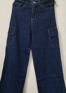 Unused Dark Blue Cargo Jeans
