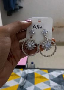 Statement Silver &amp; Burgundy Drop Earrings