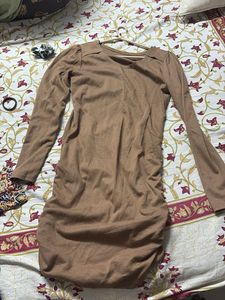 Brown Long Sleeve Dress