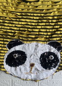 Funky Panda Sequin Ruffle Oversize Top