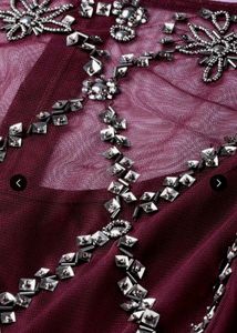 Elegant Maroon Embellished Dress