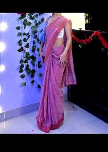 Pink Sequin Saree - Party Ready!