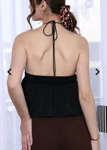Stylish Black Halter Top