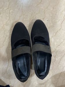 Black Formal Bellies- Wedge Heels