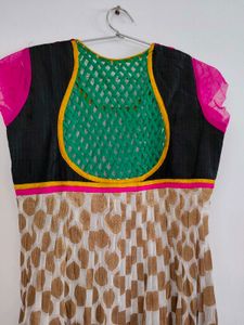 Ivory Ethnic Anarkali With Dupatta L-xl No Return