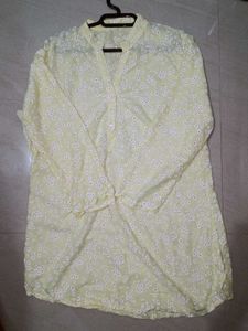 Yellow Floral short kurta