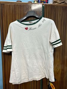 White Graphic Print Tee